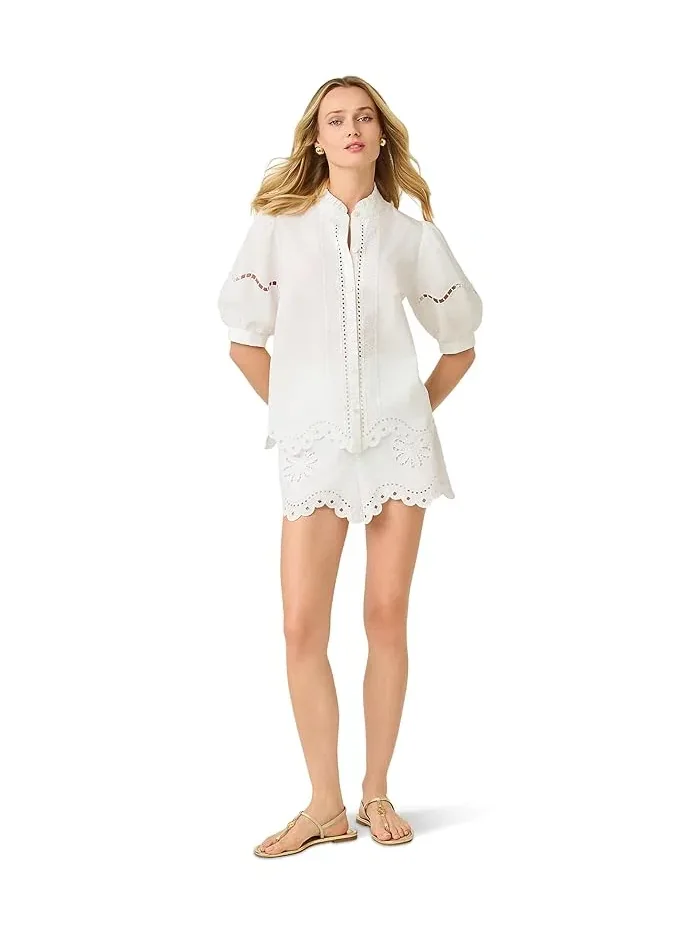 Блуза с рюшами Koski Lilly Pulitzer — изображение 2 из 4, белый