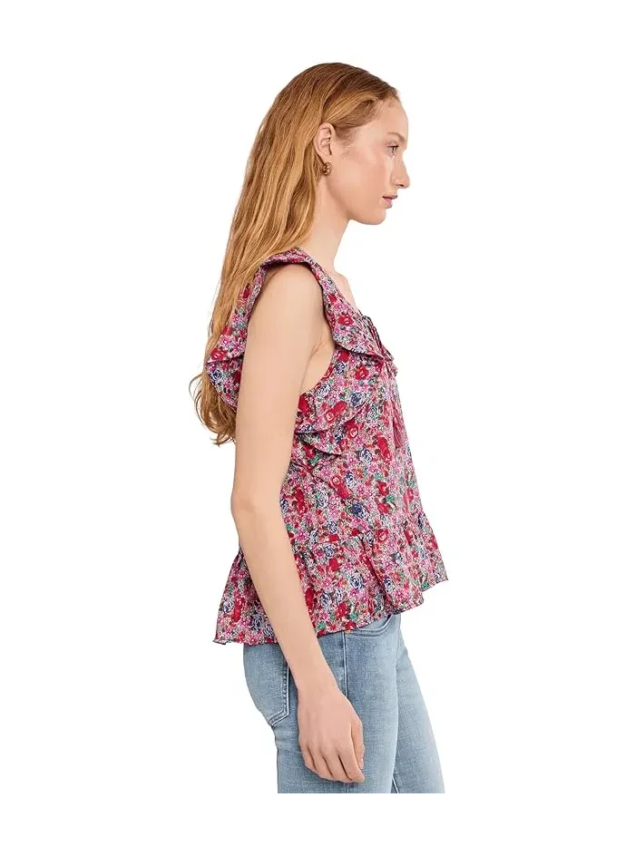 Блуза с воланами цветочный принт Petite Flutter Sleeve Peplum Woven Top with Ties Liverpool Los Angeles — изображение 3 из 5