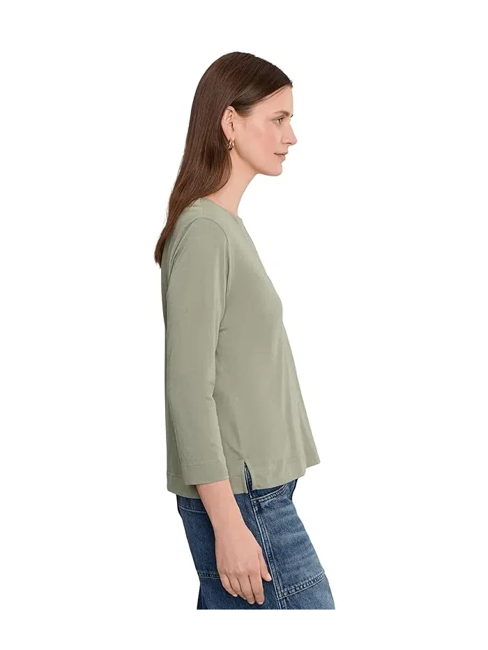 Блуза с разрезом модель Side Slit Split Neck Lilla P — изображение 3 из 5, экру