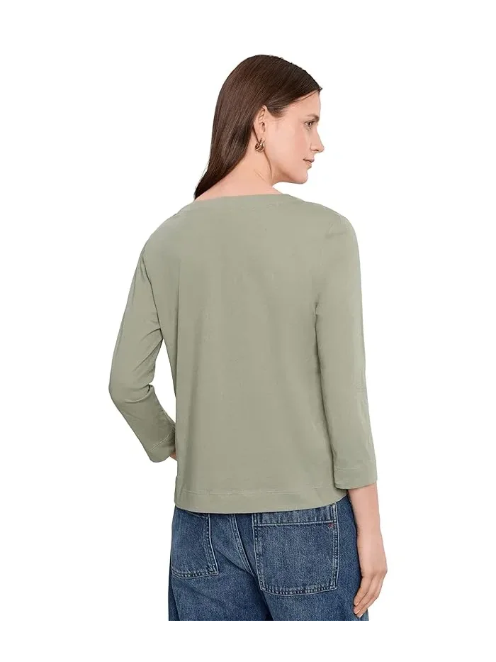 Блуза с разрезом модель Side Slit Split Neck Lilla P — изображение 4 из 5, экру