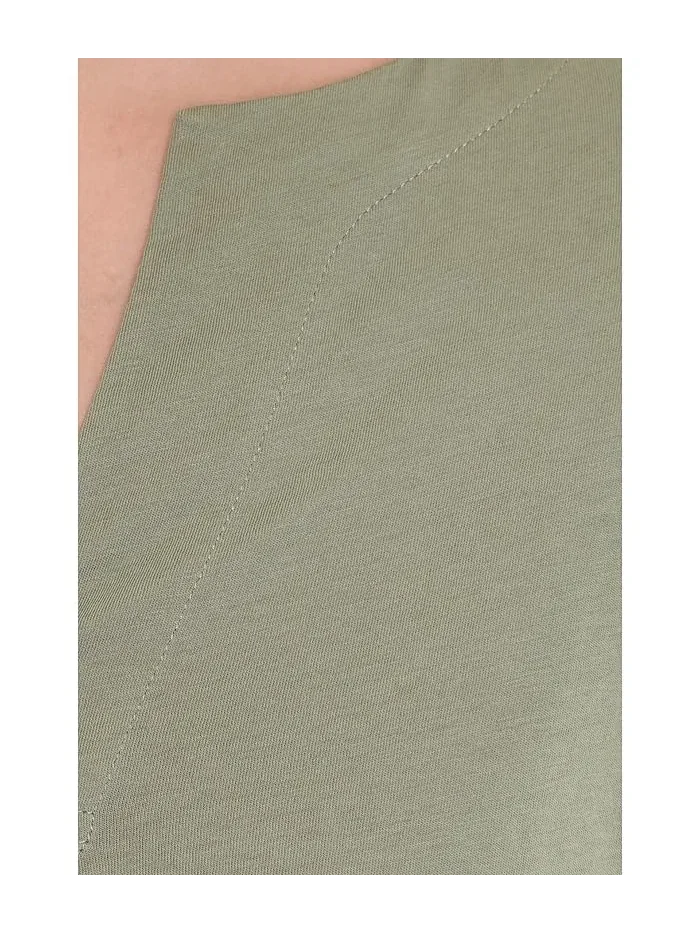 Блуза с разрезом модель Side Slit Split Neck Lilla P — изображение 5 из 5, экру