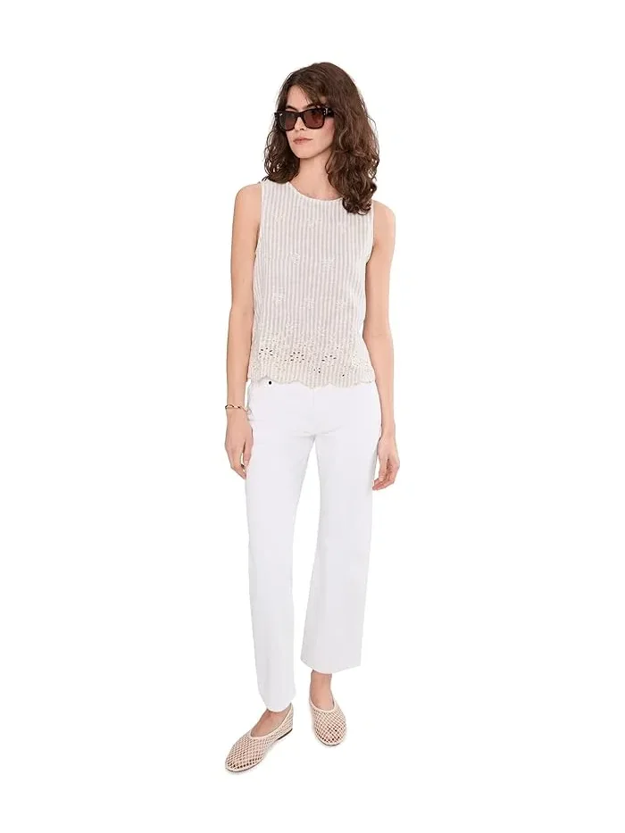 Блуза с вышивкой Sleeveless Crewneck Vince Camuto — изображение 2 из 5, березовый