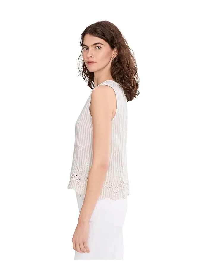 Блуза с вышивкой Sleeveless Crewneck Vince Camuto — изображение 3 из 5, березовый