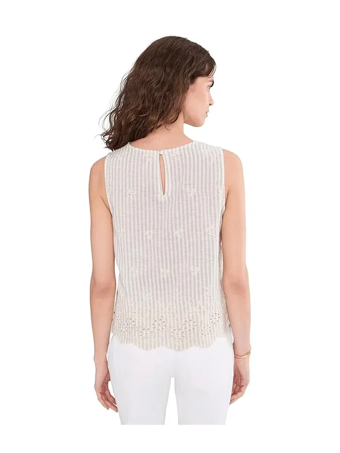 Блуза с вышивкой Sleeveless Crewneck Vince Camuto — изображение 4 из 5, березовый