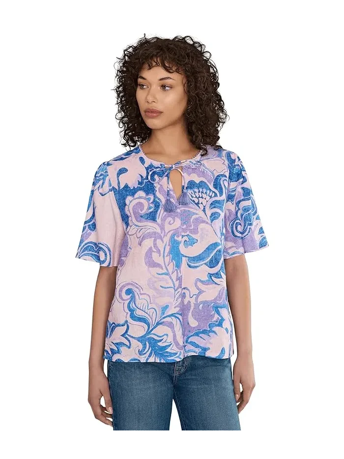 Блуза с цветочным принтом Ruffle Sleeve Field Blouse Johnny Was, Ravena — изображение 1 из 5, равена
