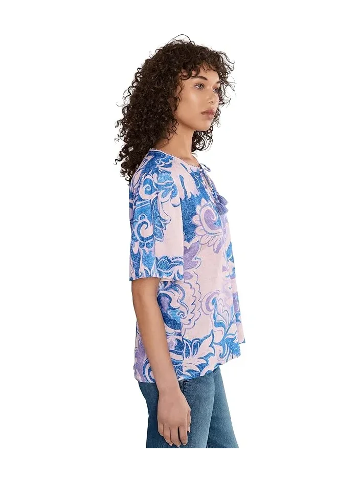 Блуза с цветочным принтом Ruffle Sleeve Field Blouse Johnny Was, Ravena — изображение 3 из 5, равена