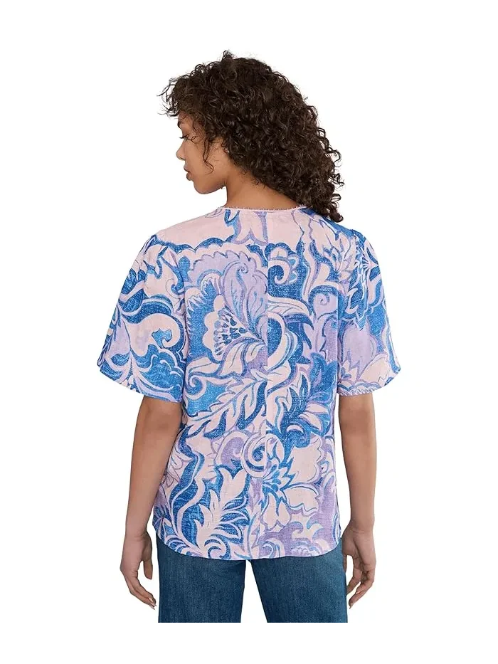 Блуза с цветочным принтом Ruffle Sleeve Field Blouse Johnny Was, Ravena — изображение 4 из 5, равена