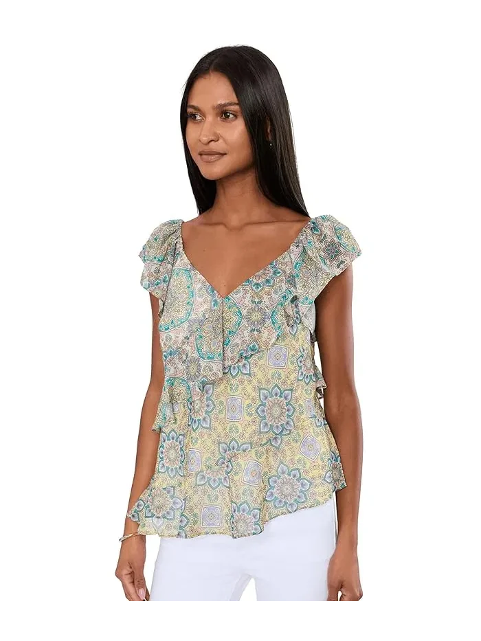 Блуза с рукавами-крыльями Flutter Sleeve Draped Woven Liverpool Los Angeles