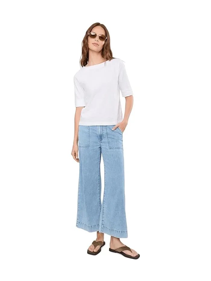 Блуза с манжетами на рукавах Cuffed Sleeve Boatneck Lilla P — изображение 2 из 5, белый