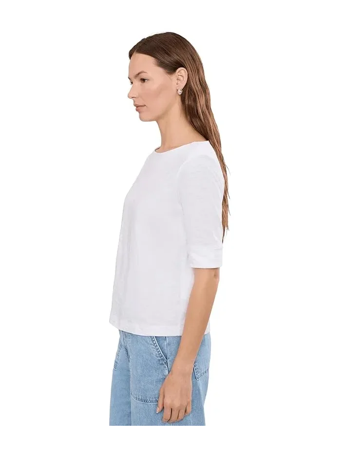 Блуза с манжетами на рукавах Cuffed Sleeve Boatneck Lilla P — изображение 3 из 5, белый