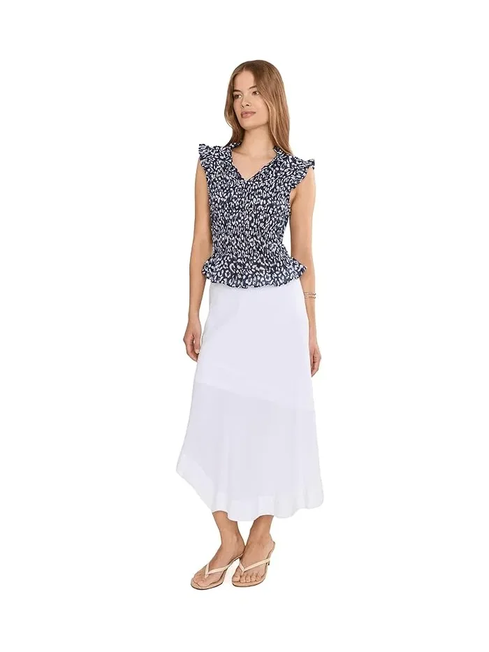 Блуза с леопардовым принтом Petite Leopard Sketch Smocked Top NIC+ZOE — изображение 2 из 5, индиго мульти