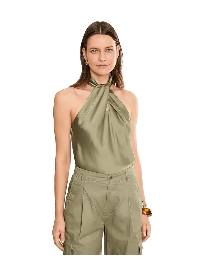 Блуза с запахом халтер Twist-Front Charmeuse Halter Blouse Lauren Ralph Lauren