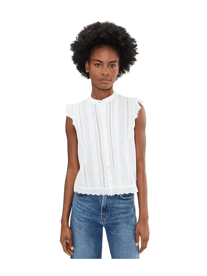 Блуза с кружевной отделкой French Frill Top NIC+ZOE — белый