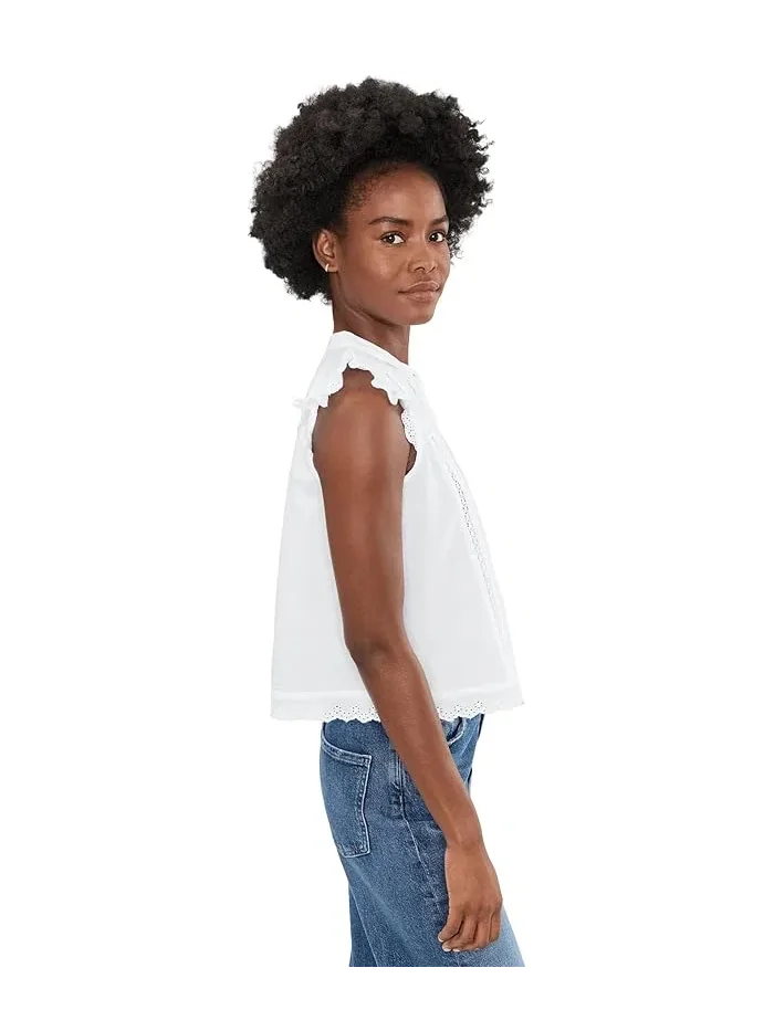 Блуза с кружевной отделкой French Frill Top NIC+ZOE — изображение 3 из 5, белый