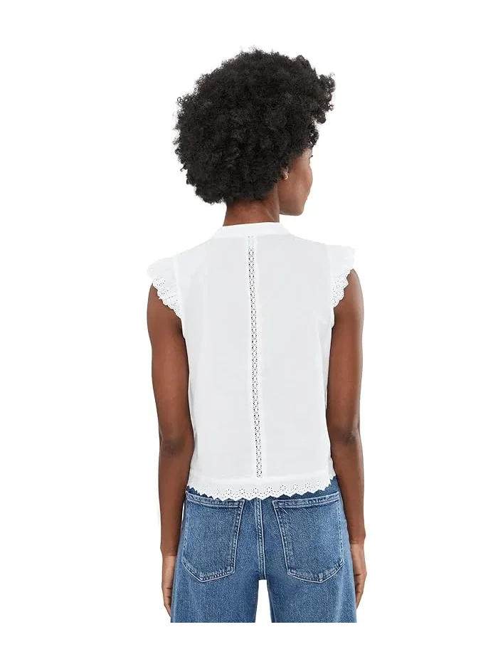 Блуза с кружевной отделкой French Frill Top NIC+ZOE — изображение 4 из 5, белый