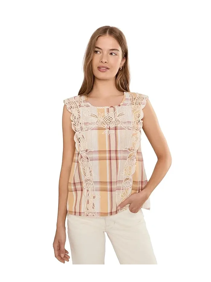 Блуза с вышивкой Petite Cap Sleeve Dolman Embroidered Woven Top Liverpool Los Angeles