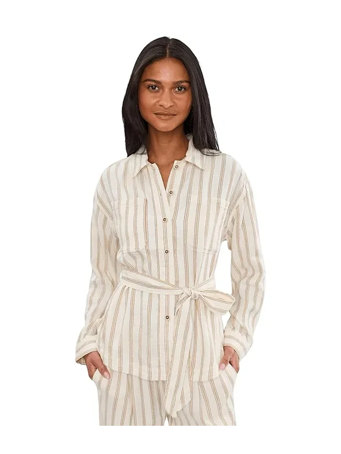 Рубашка с поясом в полоску Petite Belted Stripe Liverpool Los Angeles