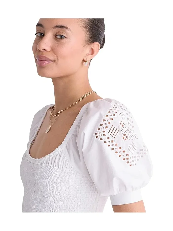 Платье кружевное Ellen Eyelet Lace Vineyard Vines — изображение 4 из 4, белый