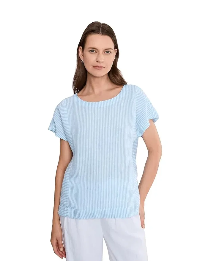 Рубашка из льна полоска Premium Washable Linen Short Sleeve Striped Shirt L.L.Bean