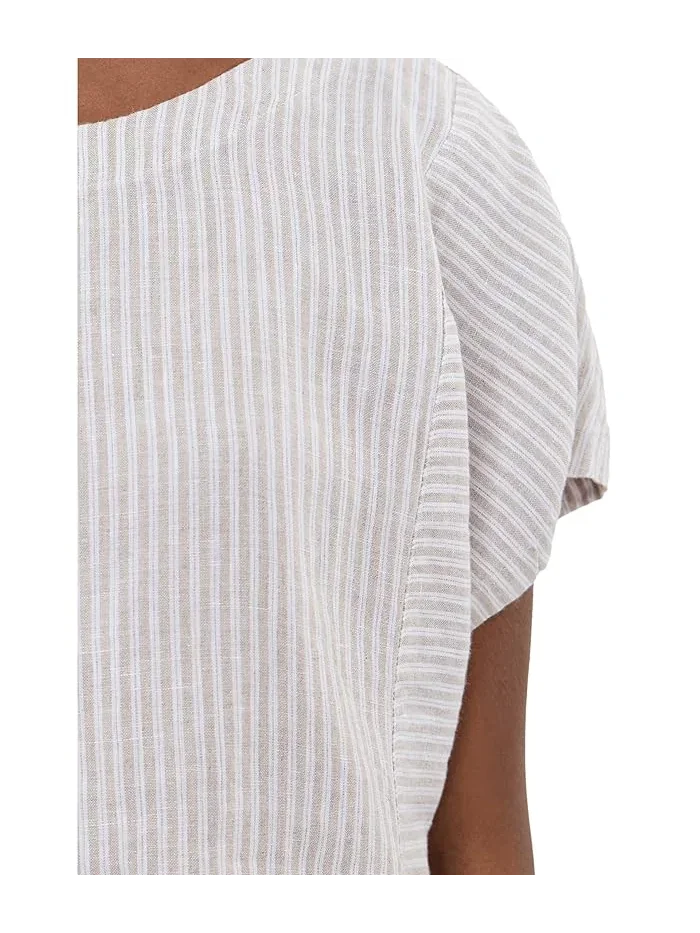 Рубашка из льна Premium Washable Linen Short Sleeve Striped Shirt L.L.Bean — изображение 5 из 5, орхидейный
