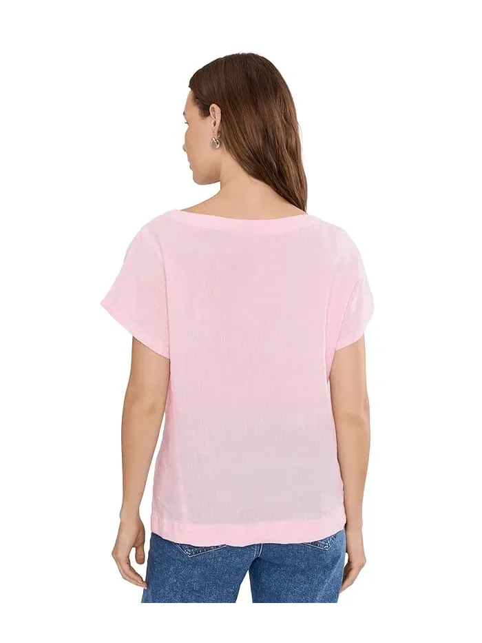 Рубашка из льна Premium Washable Linen Short Sleeve Shirt L.L.Bean — изображение 4 из 5, белый
