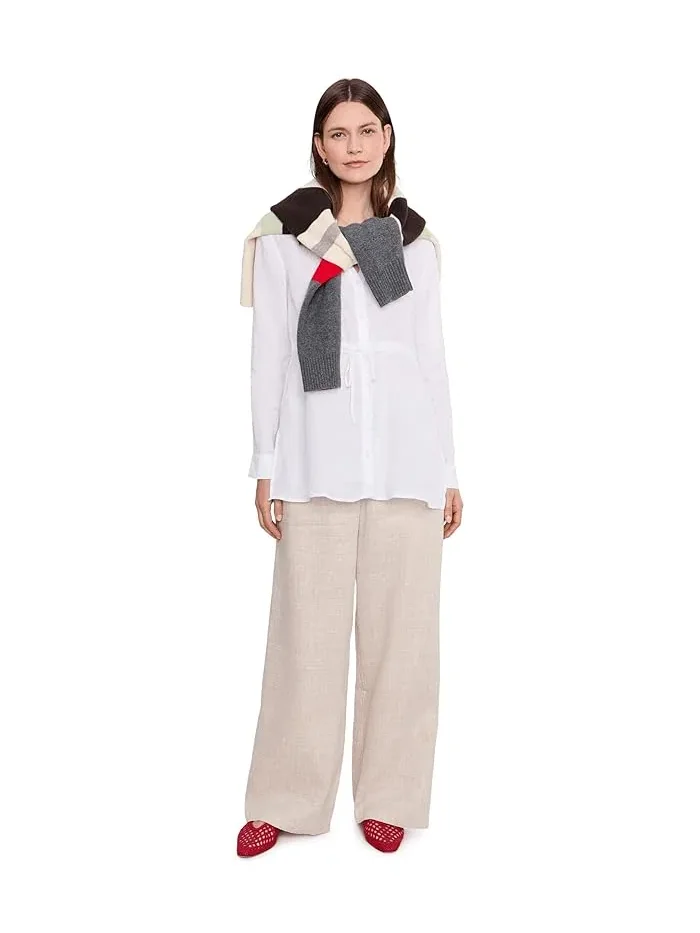 Рубашка из органического льна Petite Organic Handkerchief Linen Long Shirt With Drawstring Eileen Fisher — изображение 2 из 5