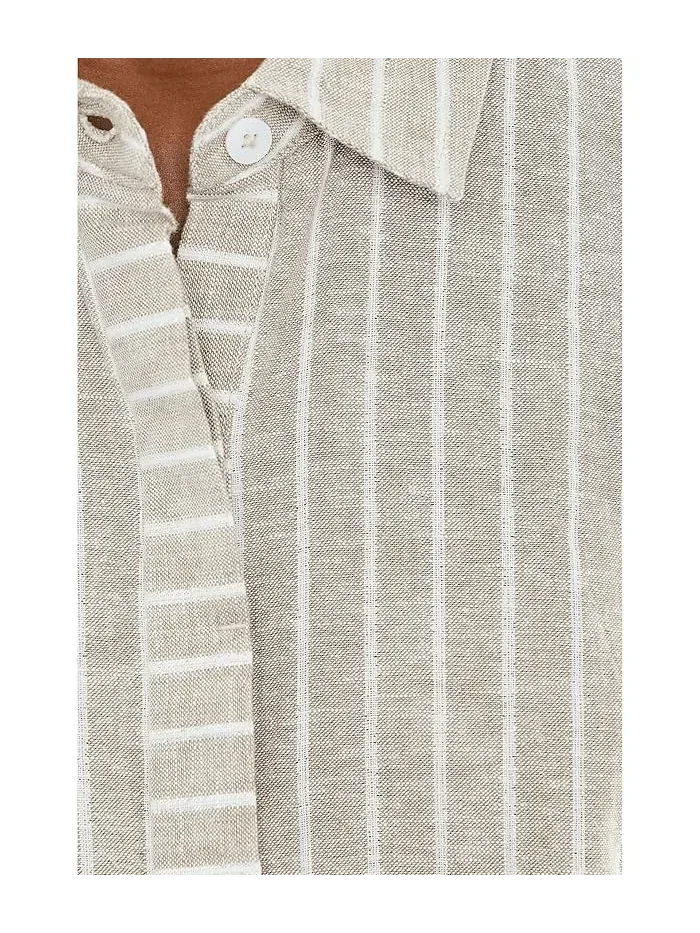 Рубашка поло из льна с люрексом Lurex Linen Resort Shirt NIC+ZOE — изображение 5 из 5, черный
