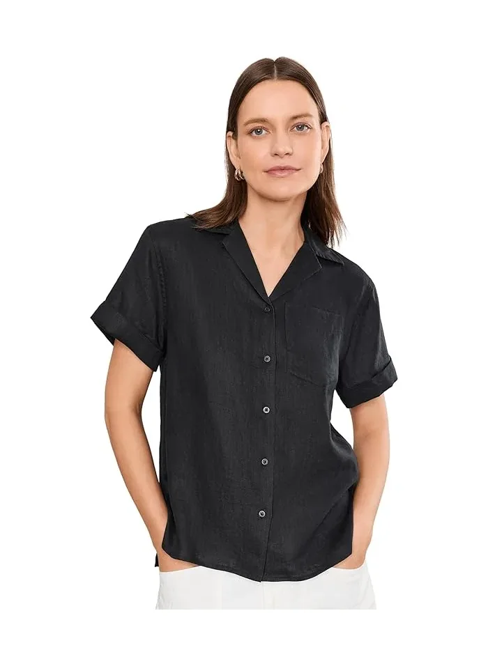 Рубашка лагерная из льна короткий рукав Lauren Ralph Lauren — изображение 1 из 5, золотистый