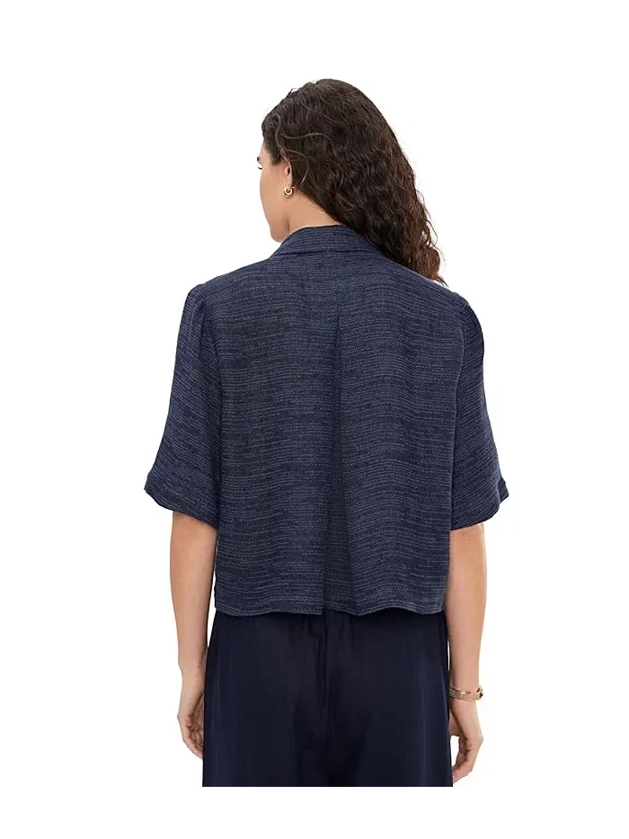 Рубашка Eileen Fisher из льняной марли — изображение 4 из 5, чернильный