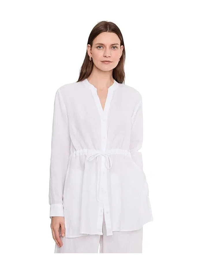 Рубашка льняная Organic Handkerchief Linen Long Shirt Eileen Fisher — белый