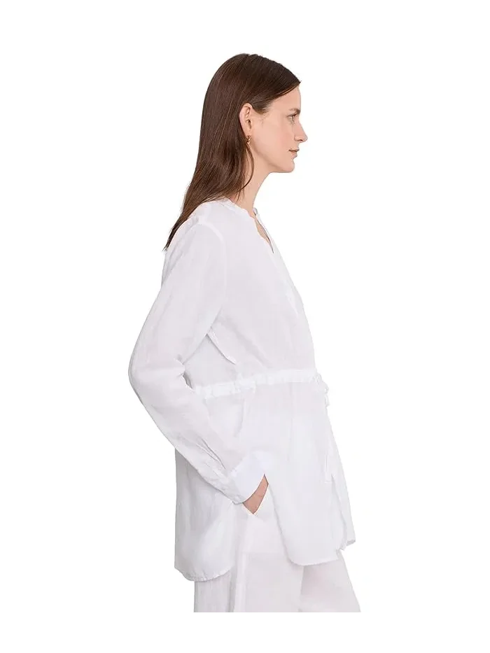 Рубашка льняная Organic Handkerchief Linen Long Shirt Eileen Fisher — изображение 3 из 5, белый