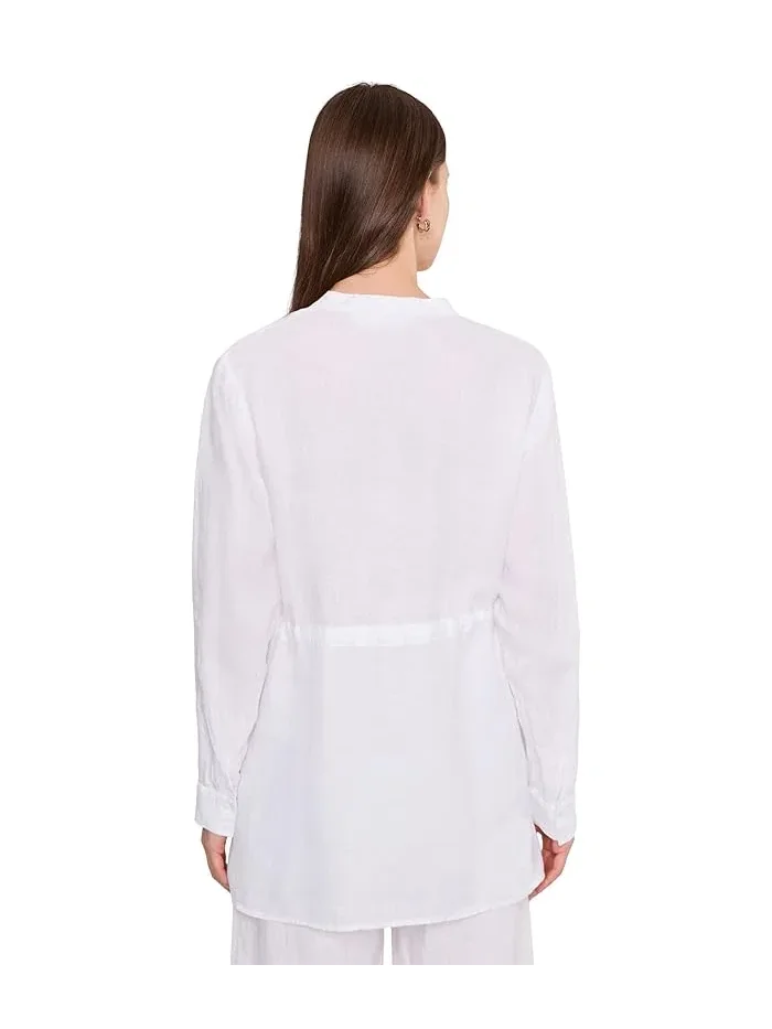 Рубашка льняная Organic Handkerchief Linen Long Shirt Eileen Fisher — изображение 4 из 5, белый