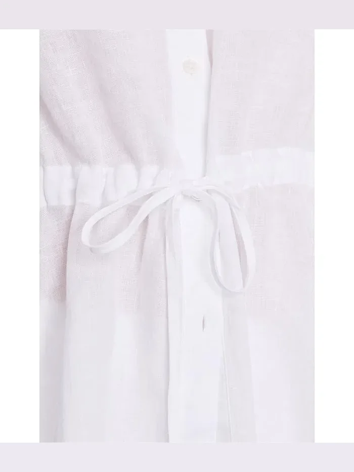 Рубашка льняная Organic Handkerchief Linen Long Shirt Eileen Fisher — изображение 5 из 5, белый