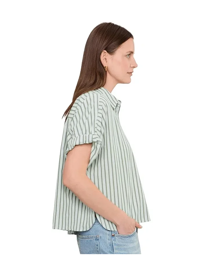 Рубашка оверсайз поло Lilla P, Pool Stripe — изображение 3 из 5, голубой