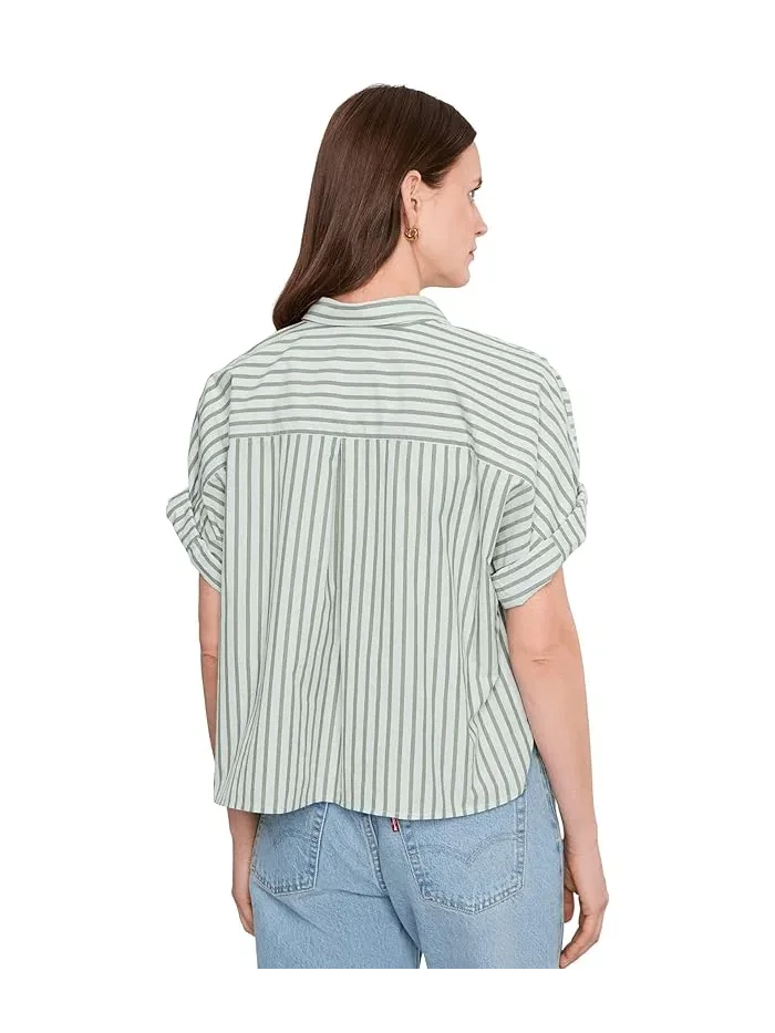 Рубашка оверсайз поло Lilla P, Pool Stripe — изображение 4 из 5, голубой