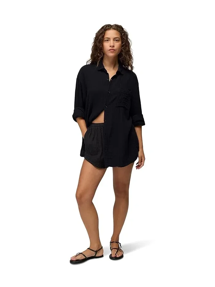 Рубашка-оверсайз Hideaways Button Down Prana — изображение 2 из 4, черный
