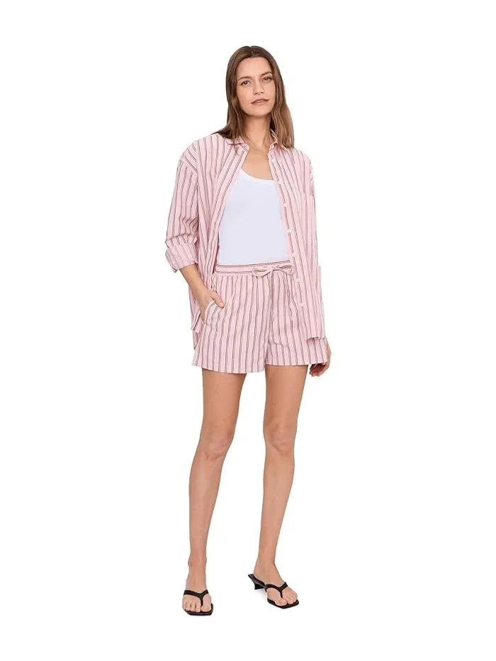 Рубашка оверсайз The Boyfriend Button-Down Joe's Jeans — изображение 2 из 5, розовый