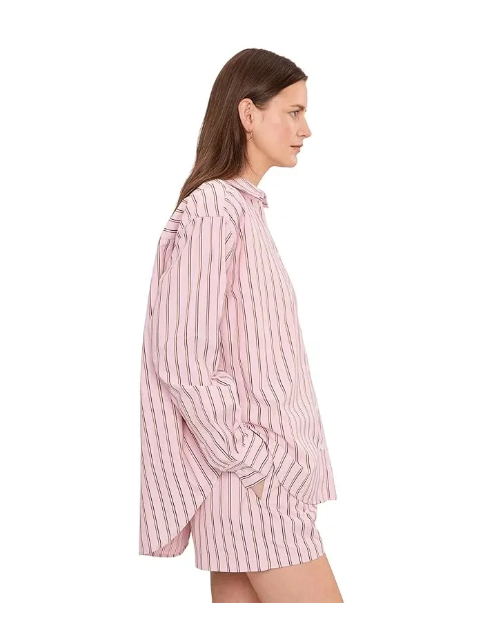 Рубашка оверсайз The Boyfriend Button-Down Joe's Jeans — изображение 3 из 5, розовый