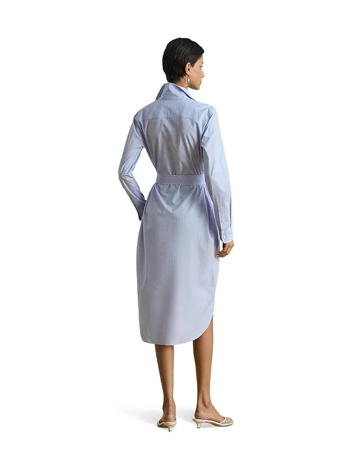 Платье-рубашка из хлопка End-On-End Cotton Lauren Ralph Lauren — изображение 2 из 4, светлый синий