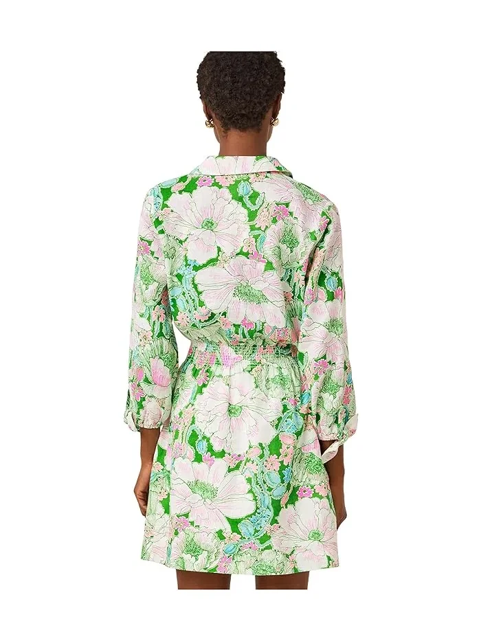 Платье-рубашка льняное Abralynn Lilly Pulitzer — изображение 4 из 4, зеленый