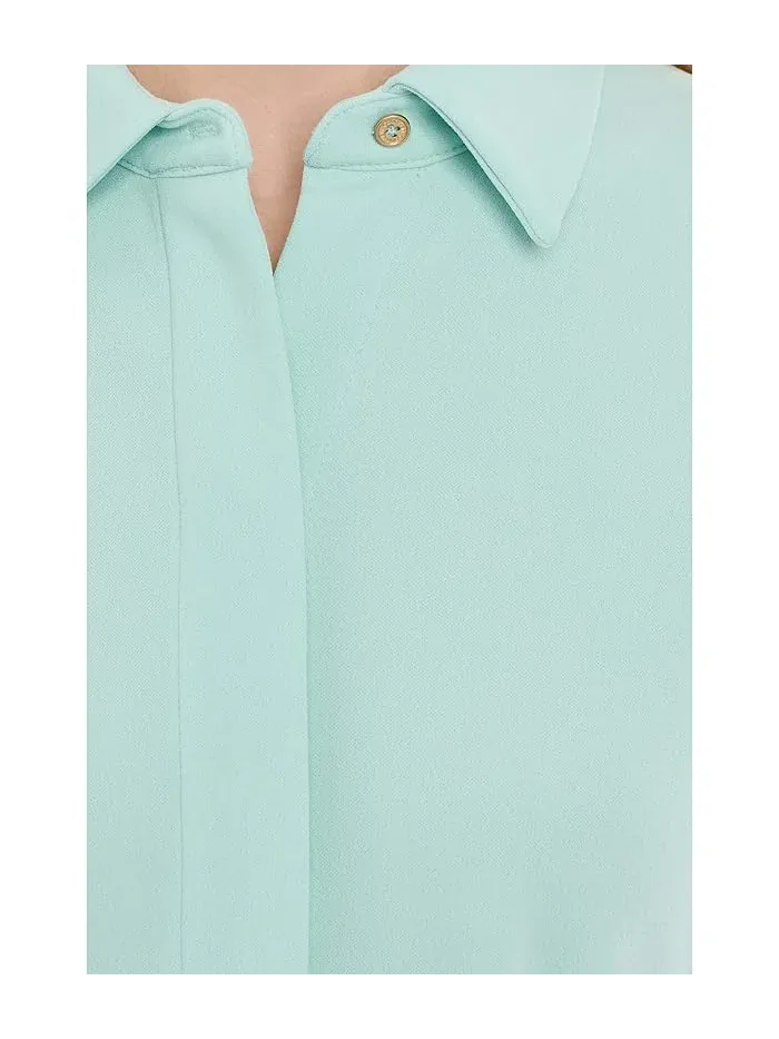 Платье с коротким рукавом Scuba Crepe Self Tie Shirt Dress Calvin Klein — изображение 5 из 5, слоновая кость