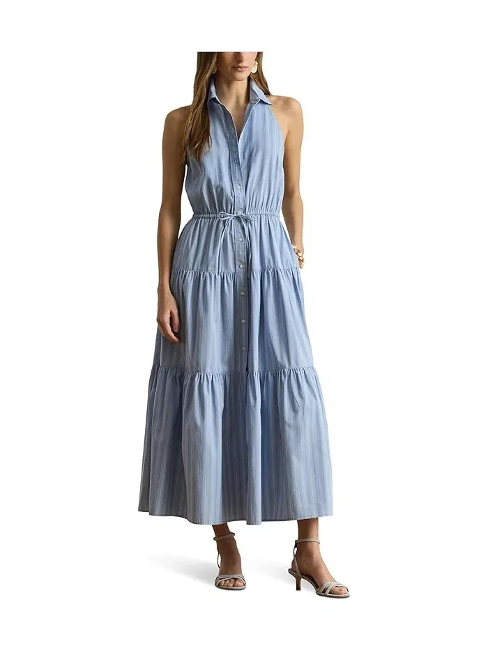 Платье-рубашка полосатое модель Striped Broadcloth Tiered Shirtdress Lauren Ralph Lauren