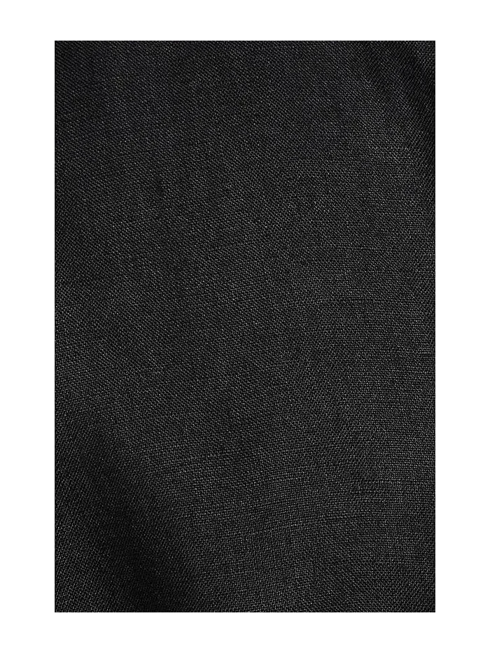 Платье-рубашка из льна Organic Linen Mandarin Collar Dress Eileen Fisher — изображение 5 из 5, черный