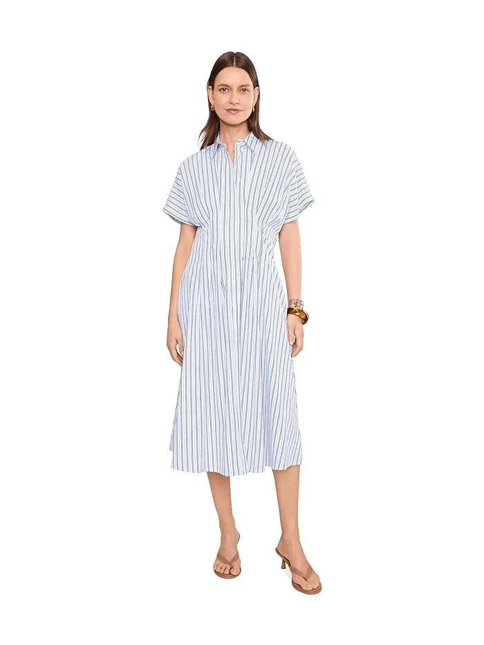 Платье-рубашка полосатое плиссированное Lauren Ralph Lauren — изображение 1 из 5, синий мульти
