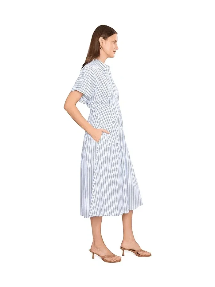 Платье-рубашка полосатое плиссированное Lauren Ralph Lauren — изображение 3 из 5, синий мульти