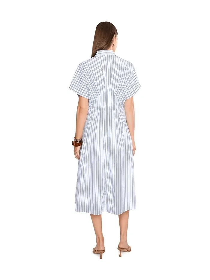 Платье-рубашка полосатое плиссированное Lauren Ralph Lauren — изображение 4 из 5, синий мульти