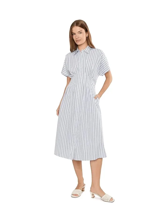Платье-рубашка полосатое шитьевая ткань Petite Striped Pleated Broadcloth Shirtdress Lauren Ralph Lauren — изображение 1 из 5
