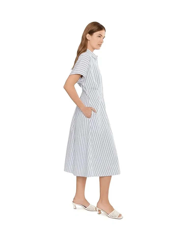 Платье-рубашка полосатое шитьевая ткань Petite Striped Pleated Broadcloth Shirtdress Lauren Ralph Lauren — изображение 3 из 5