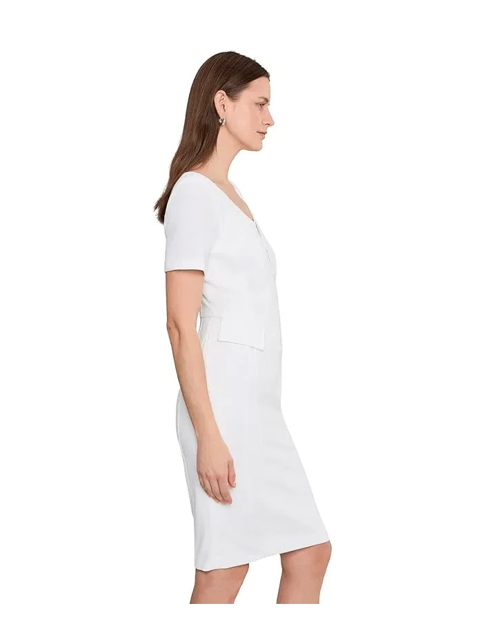 Платье-футляр с коротким рукавом Calvin Klein — изображение 3 из 5, бежевый