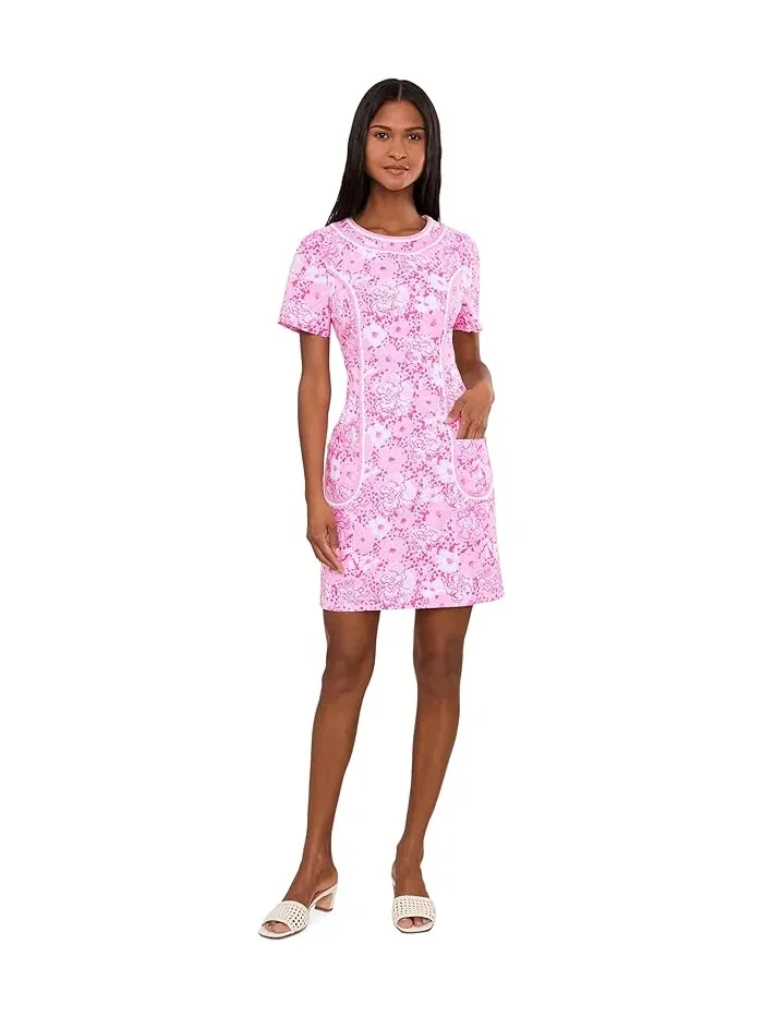 Платье-футляр короткий с рукавом Adetta Lilly Pulitzer — изображение 2 из 5, розовый